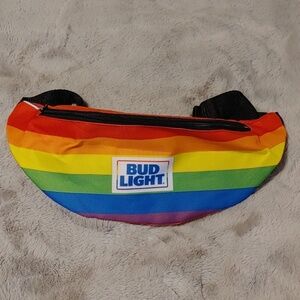💚Bud Light Unisex Nylon Rainbow Fanny Pack/ Belt Bag
